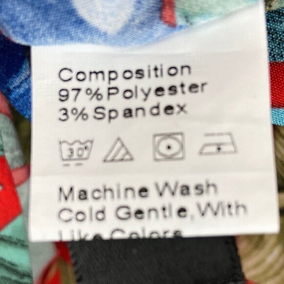 SHEIN | Red Tropical Print Strappy Back Wide Leg Jumpsuit - Picture 9 of 9